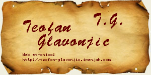 Teofan Glavonjić vizit kartica